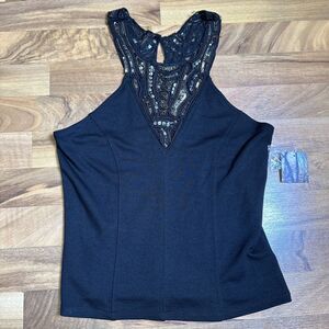 Silence + Noise Anthropologie‎ Beaded Halter Style Tank